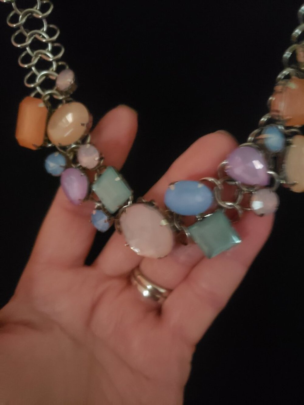Costume Unique Electric Look  bib Necklace